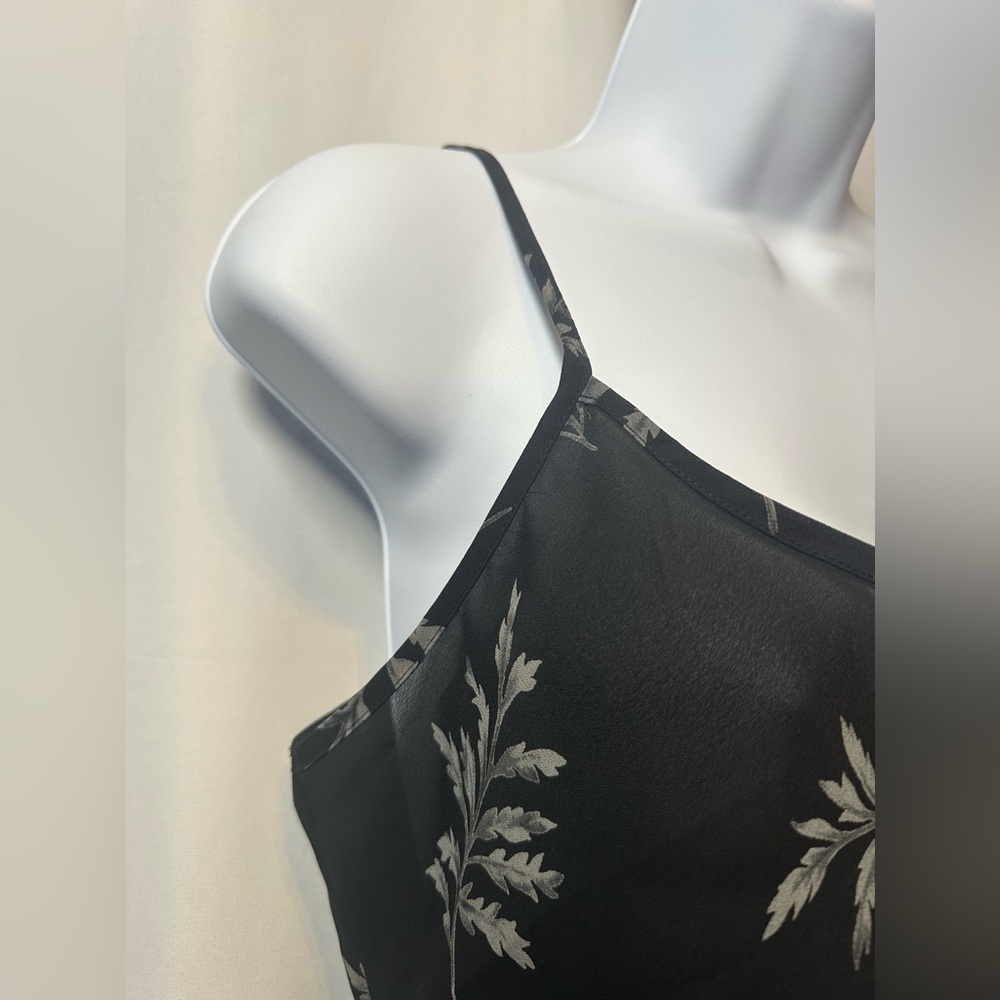 Vintage Victorias Secret Silk Maxi Slip Dress Y2K Leaf Print Sheer Long - Picture 3 of 13